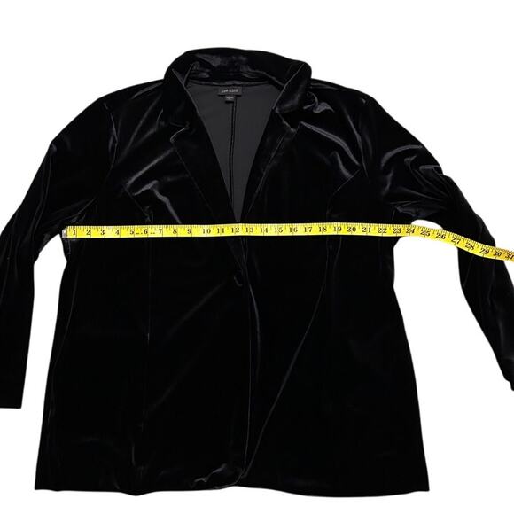 J.Jill Black Velvet Stretch Knit Blazer Jacket Size XL Petite - Picture 11 of 12